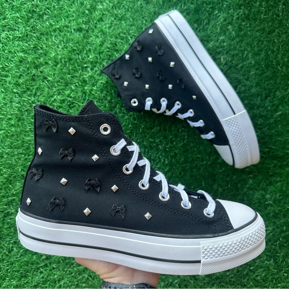 Converse Chuck Taylor All Star Lift Hi Bows And Studs - Picture 1 of 12